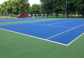 Tennis court painting by ColourCourt.